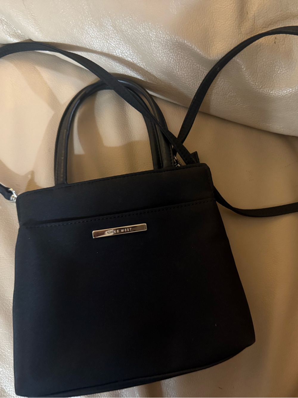 Nine West Black Sleek Crossbody Mini Shoulder Bag Purse